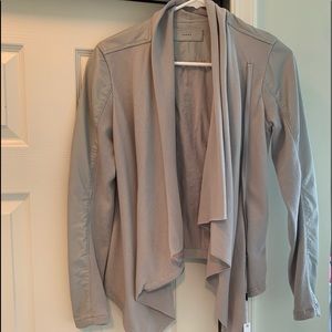 Brand new gray jacket faux letter details